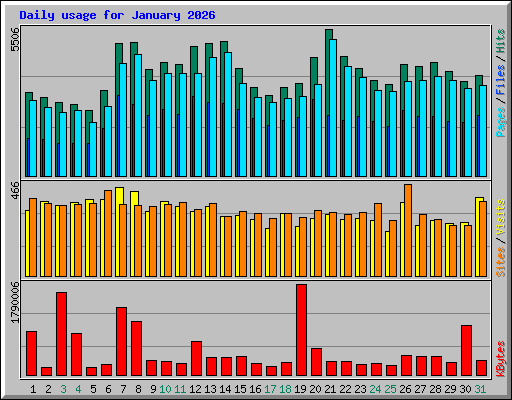 Daily usage for January 2026