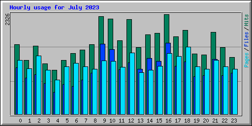 Hourly usage for July 2023